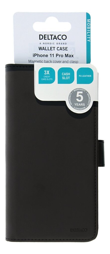 Deltaco case, skirtas iPhone 11 Pro Max, juodas kaina ir informacija | Telefono dėklai | pigu.lt