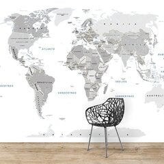 Fototapetai Baltas pasaulio žemėlapis lietuvių kalba kaina ir informacija | Fototapetai | pigu.lt