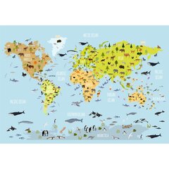 Fototapetai Gyvūnų pasaulio žemėlapis kaina ir informacija | Fototapetai | pigu.lt