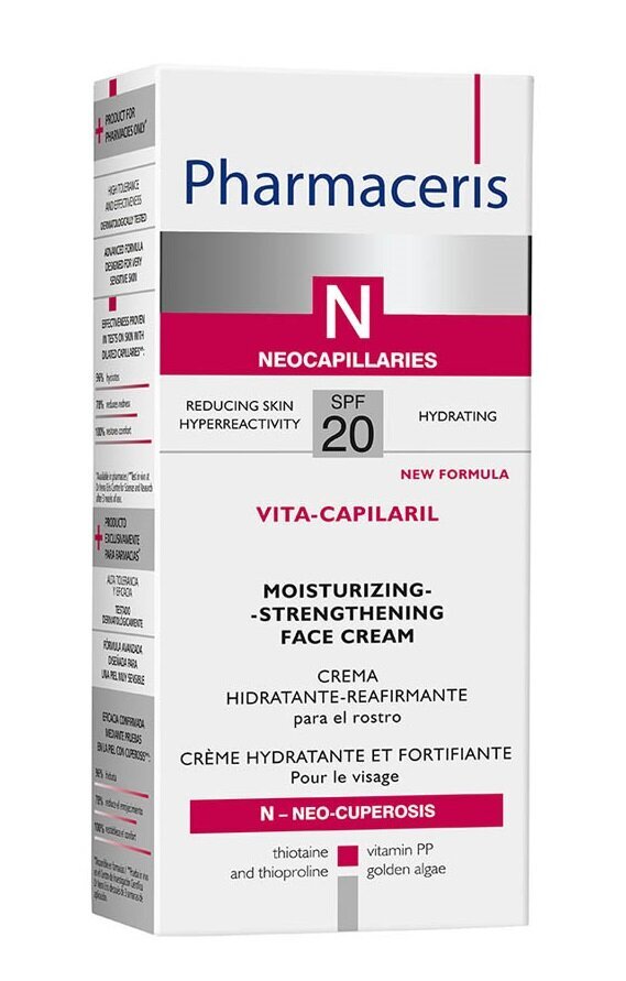 Drėkinamasis veido kremas Pharmaceris N Vita Capilaril, SPF20, 50 ml kaina ir informacija | Veido kremai | pigu.lt