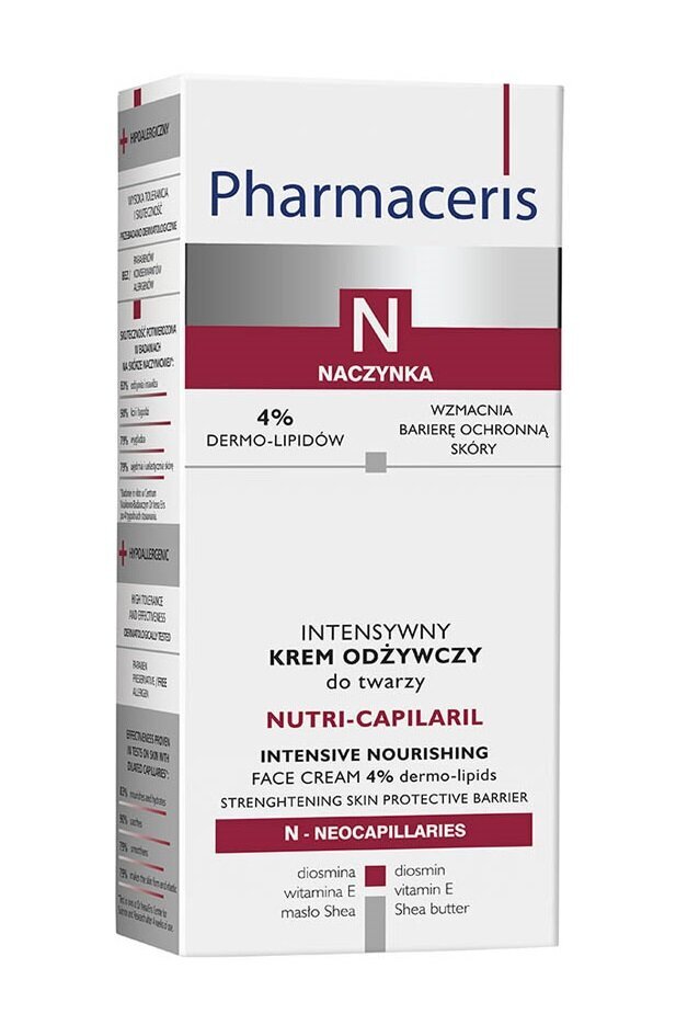 Maitinamasis veido kremas Pharmaceris N Nutri Capilaril, 50 ml kaina ir informacija | Veido kremai | pigu.lt