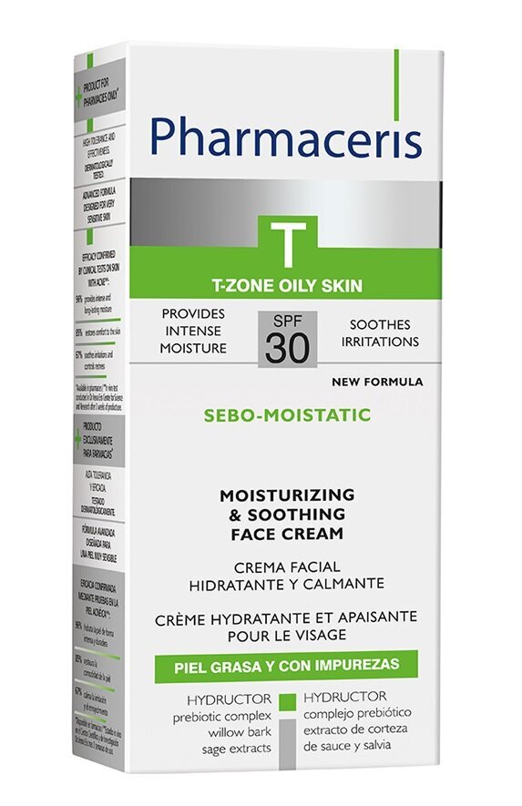 Raminamasis veido kremas Pharmaceris T Sebo Moistatic, SPF30, 50 ml kaina ir informacija | Veido kremai | pigu.lt