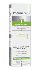 Ночной крем для лица с ретинолом для склонной к акне кожи Pharmaceris T Pureretinol 0,3 40 мл цена и информация | Кремы для лица | pigu.lt