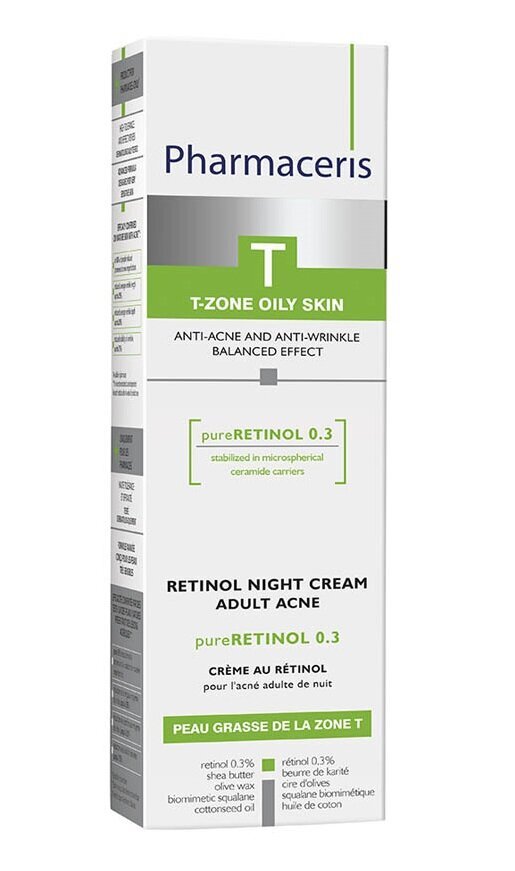 Naktinis veido kremas Pharmaceris T Pure Rethinol, 40 ml kaina ir informacija | Veido kremai | pigu.lt