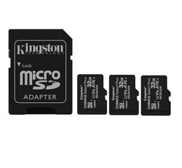 Карта памяти Kingston SDHC 32GB UHS-I/3PACK SDCS2/32GB-3P1A цена и информация | Kingston Фотооборудование | pigu.lt