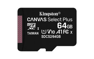Kingston microSDXC 64GB (+SD adapteris) kaina ir informacija | Atminties kortelės telefonams | pigu.lt