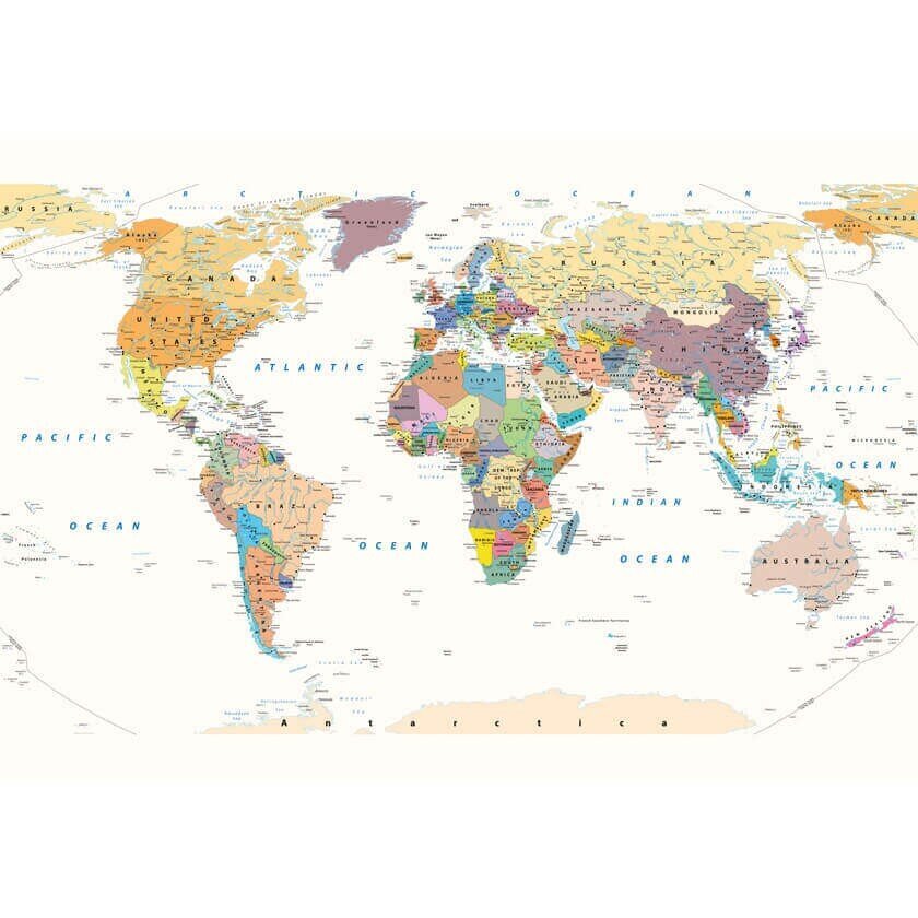 Fototapetai Detalus pasaulio žemėlapis цена и информация | Fototapetai | pigu.lt