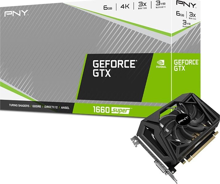 PNY Technologies GTX1660S 6GB GDDR6 kaina ir informacija | Vaizdo plokštės (GPU) | pigu.lt