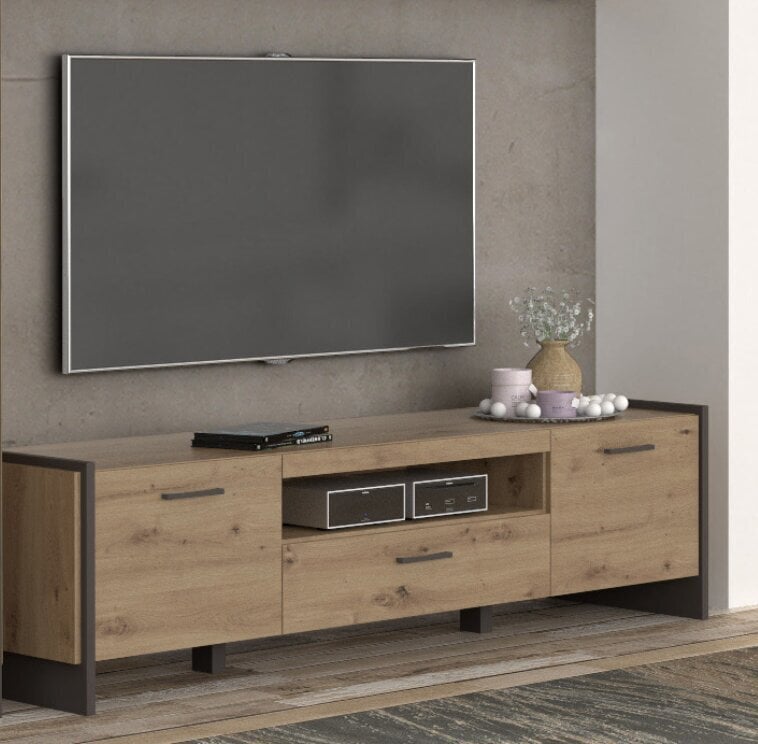 TV spintelė Forte Flash 2D1S, ruda/pilka kaina ir informacija | TV staliukai | pigu.lt