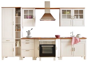 7-ių dalių virtuvės baldų komplektas Notio Living Dennis 50, baltas/rudas kaina ir informacija | Virtuvės baldų komplektai | pigu.lt
