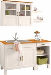 5-ių dalių virtuvės baldų komplektas Notio Living Dennis 60, baltas/geltonas kaina ir informacija | Virtuvės baldų komplektai | pigu.lt