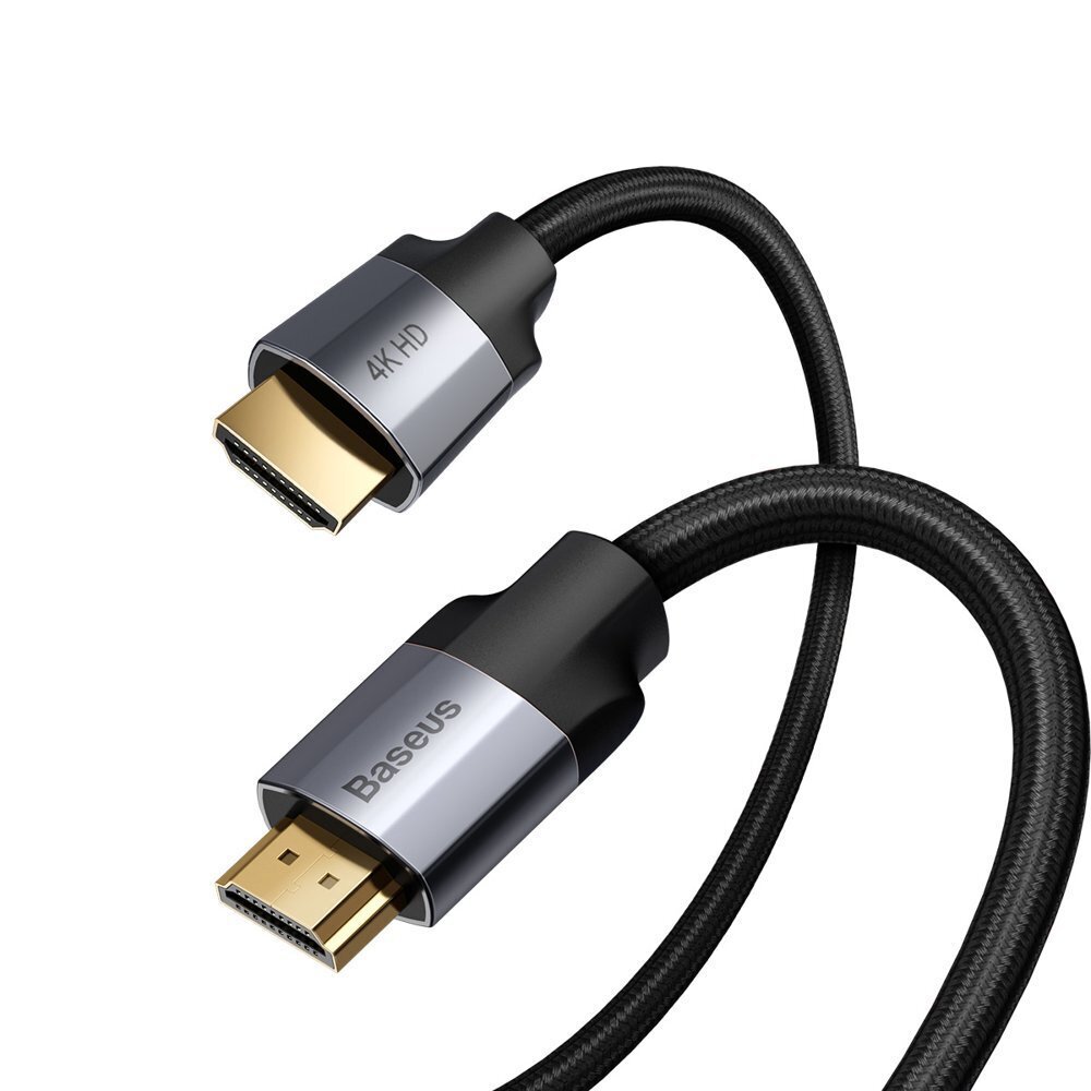 Kabelis Baseus Enjoyment 4K Hdmi - Hdmi 2m, pilkas (Caksx-C0G) kaina ir informacija | Kabeliai ir laidai | pigu.lt