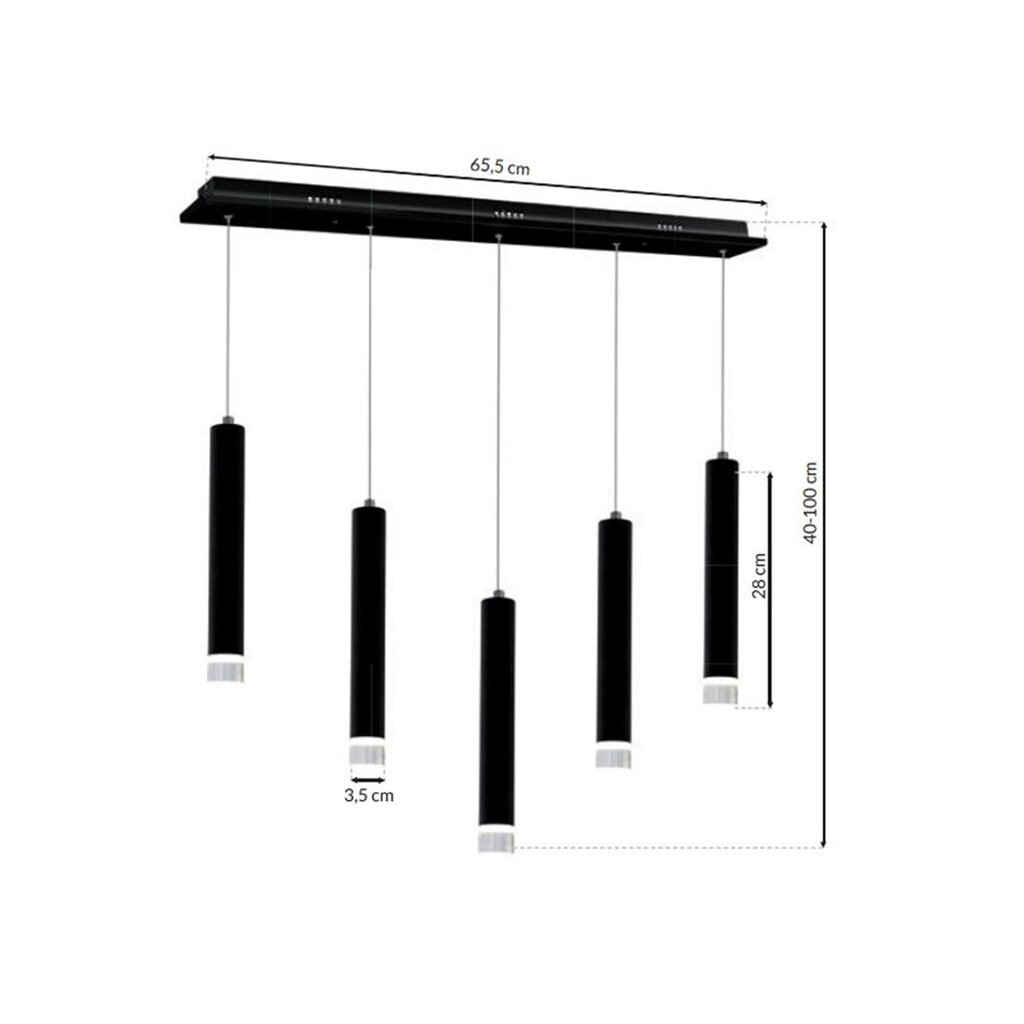 Pakabinamas šviestuvas Milagro CARBON 5X5W LED kaina ir informacija | Pakabinami šviestuvai | pigu.lt