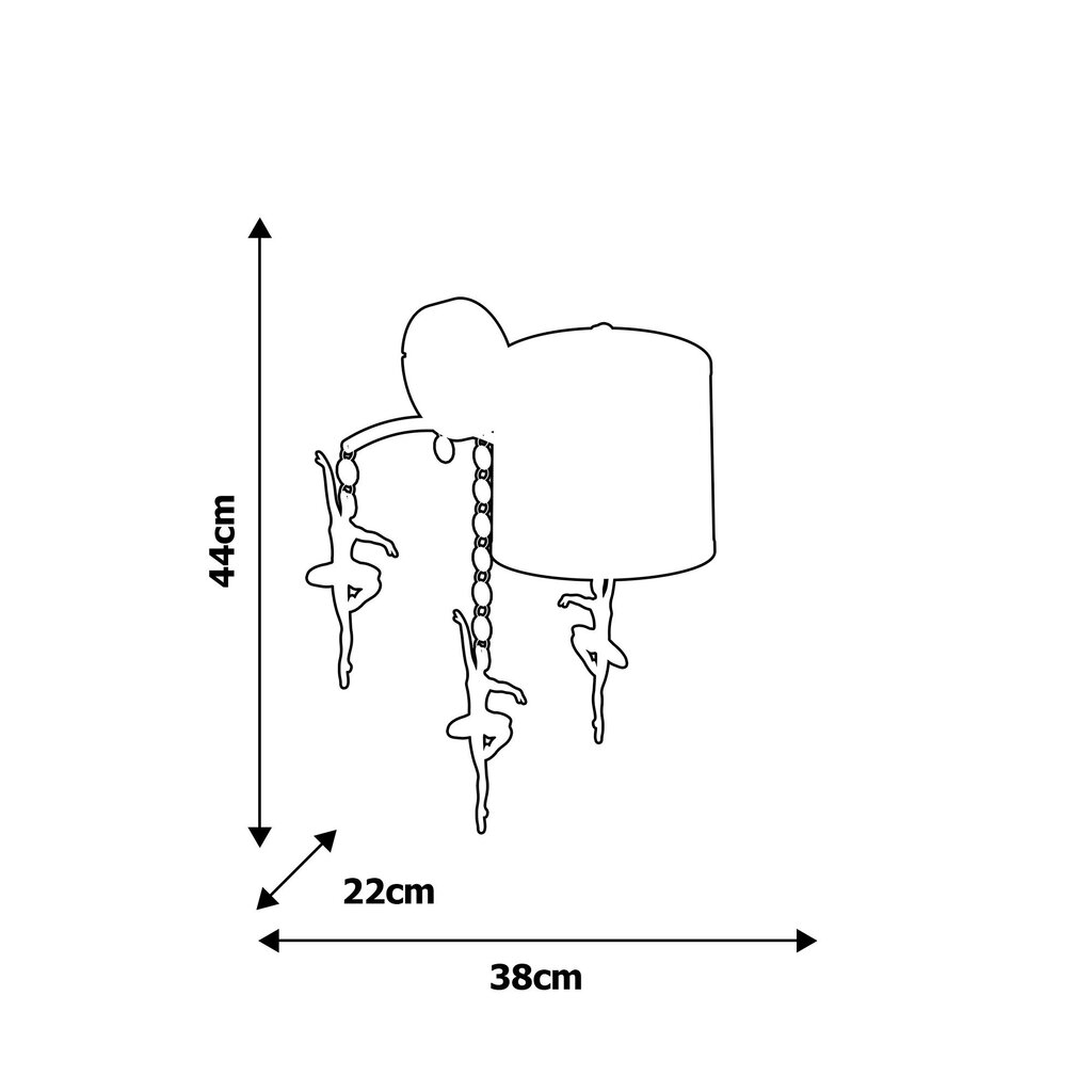 Milagro vaikiškas sieninis šviestuvas Balerina kaina ir informacija | Vaikiški šviestuvai | pigu.lt