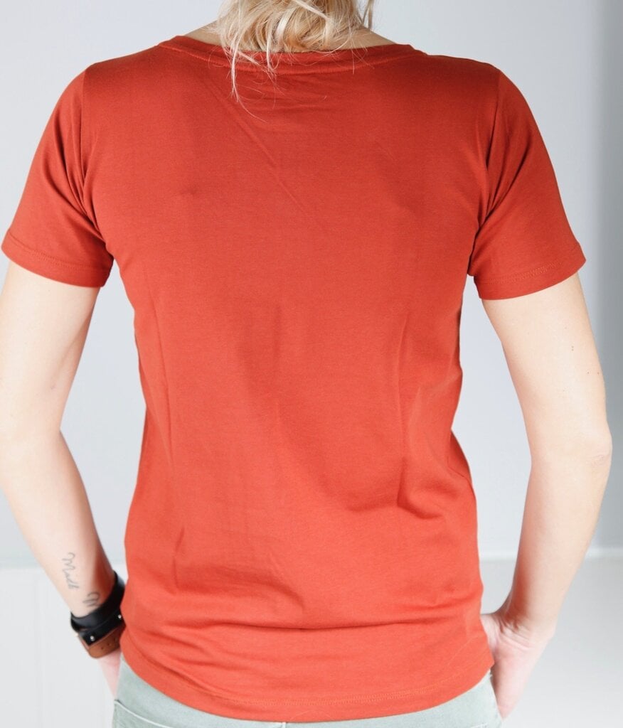 Moteriški marškinėliai MUUSIKA, raudoni цена и информация | Marškinėliai moterims | pigu.lt