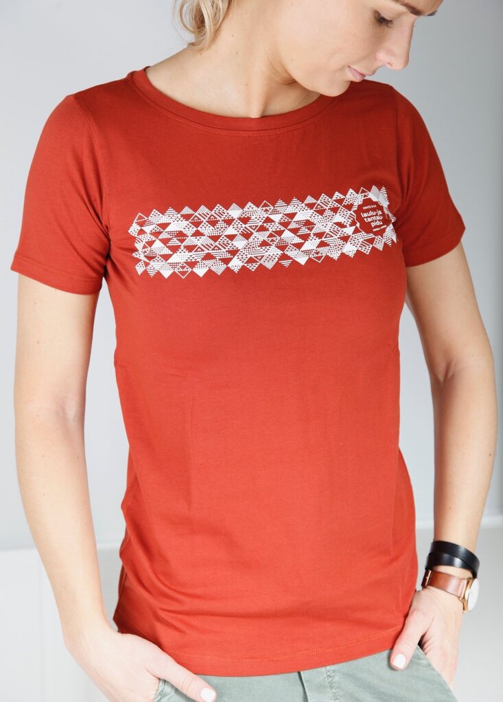 Moteriški marškinėliai MUUSIKA, raudoni цена и информация | Marškinėliai moterims | pigu.lt