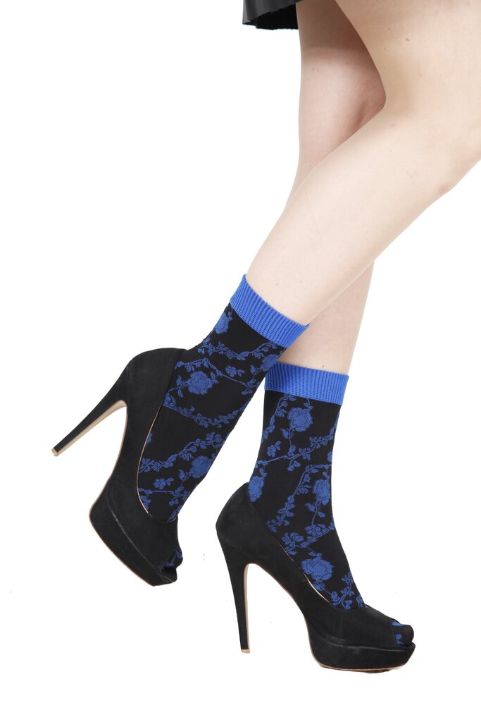 Kojinės moterims Andra 60 DEN, juodos su mėlynu raštu kaina ir informacija | Moteriškos kojinės | pigu.lt