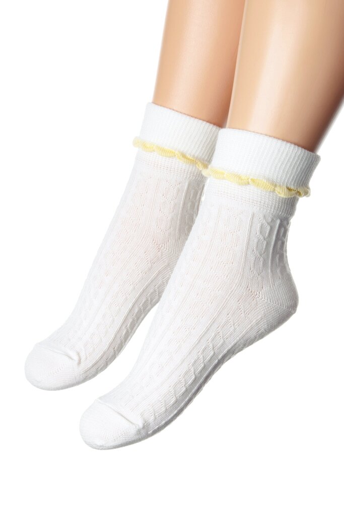 Vaikiškos kreminės-baltos spalvos kojinės iš viskozės CADY kaina ir informacija | Moteriškos kojinės | pigu.lt