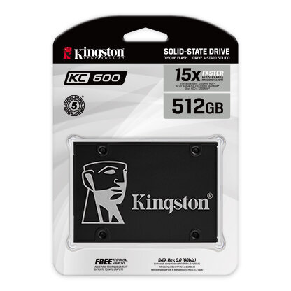 SSD|KINGSTON|KC600|512GB|SATA 3.0|TLC|Įrašymo sparta 520 MB/sec|skaitymo sparta 550 MB/sec|2,5"|TBW 300 TB|MTBF 1000000 valandų|SKC600/512G kaina ir informacija | Vidiniai kietieji diskai (HDD, SSD, Hybrid) | pigu.lt