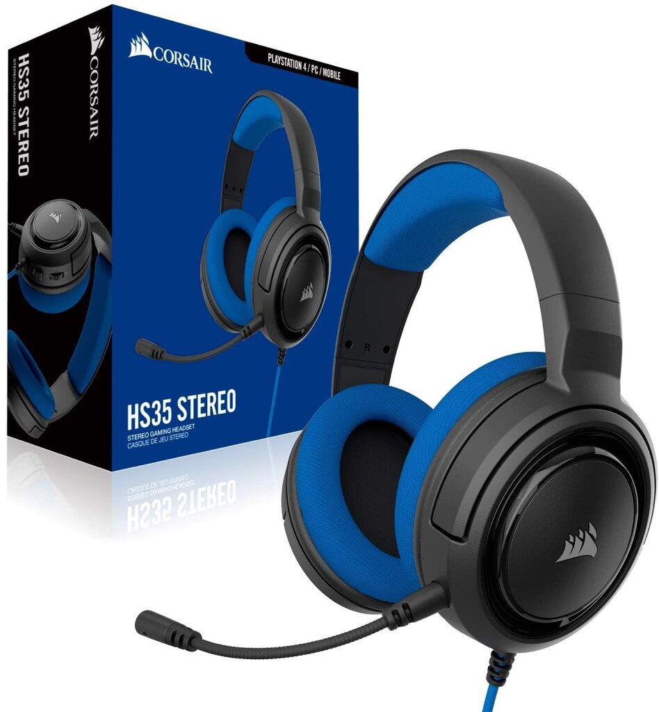 Corsair HS35 Blue kaina ir informacija | Ausinės | pigu.lt