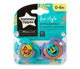 Čiulptukas Tommee Tippee Fun 0-6 mėn, 2 vnt., 433470 kaina ir informacija | Čiulptukai | pigu.lt