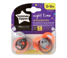 Čiulptukas Tommee Tippee Night 0-6 mėn., 2 vnt., 433473 kaina ir informacija | Čiulptukai | pigu.lt