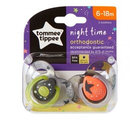 Čiulptukas Tommee Tippee Night 6-18 mėn., 2 vnt., 433474 kaina ir informacija | Čiulptukai | pigu.lt