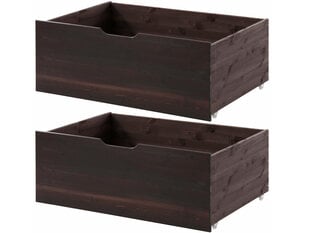 Комплект из 2-х ящиков Notio Living Barney, темно - коричневый цена и информация | Выдвижные ящики, ящики для постельного белья | pigu.lt