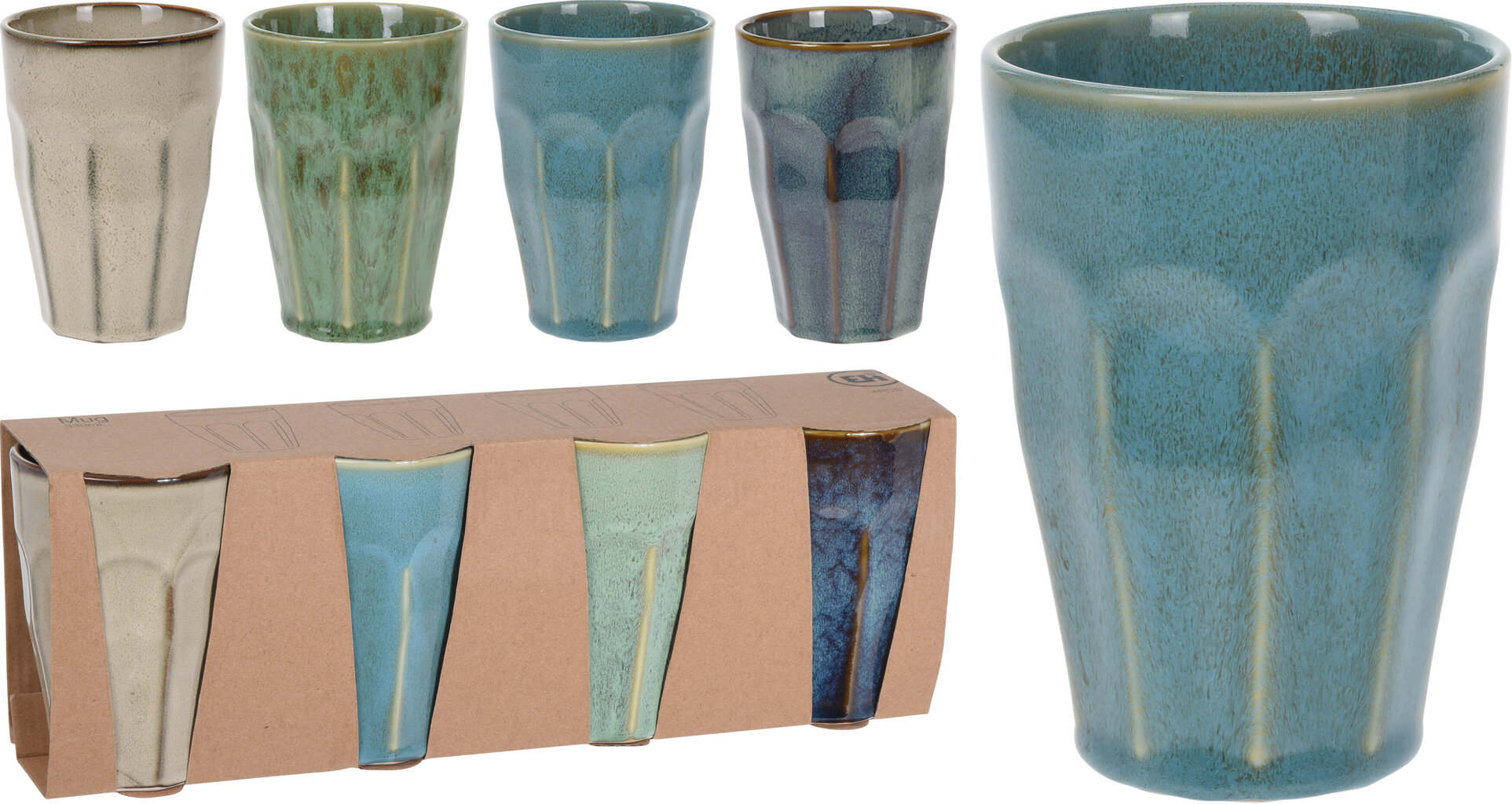 Porcelianinių puodelių rinkinys, 4 vnt. kaina ir informacija | Taurės, puodeliai, ąsočiai | pigu.lt