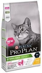 Pro Plan Sterilised Adult Cat Chicken корм для стерилизованных кошек 1.5 кг цена и информация | Сухой корм для кошек | pigu.lt