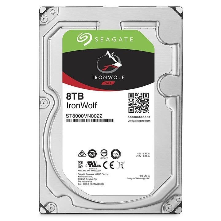 HDD Seagate NAS IronWolf 8TB 3,5" ST8000VN004 цена и информация | Vidiniai kietieji diskai (HDD, SSD, Hybrid) | pigu.lt