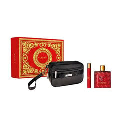 Rinkinys Versace Eros Flame vyrams: EDP 100 ml + miniatiūra EDP 10 ml + kosmetinė цена и информация | Мужские духи | pigu.lt