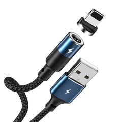 Магнитный USB кабель Remax FastCharging RC-102i Lightning 3A, черный, 1.2 м цена и информация | Кабели для телефонов | pigu.lt