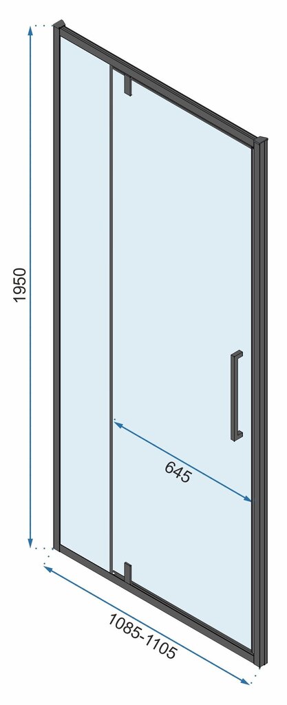 Dušo durys REA Rapid Swing Black mat,100,110,120,130,140,150 cm цена и информация | Dušo durys ir sienelės | pigu.lt