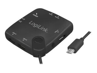 Док-станция Logilink UA0345, USB 2.0 / Micro SD / SD Card Reader / USB Type-C цена и информация | Охлаждающие подставки и другие принадлежности | pigu.lt