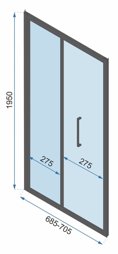 Dušo durys REA Rapid Fold black mat 70,80,90,100 cm kaina ir informacija | Dušo durys ir sienelės | pigu.lt