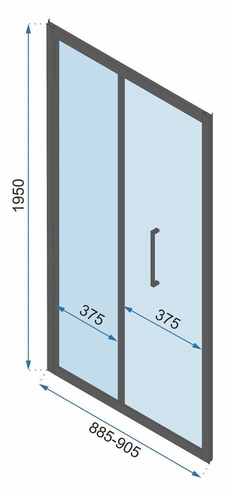 Dušo durys REA Rapid Fold black mat 70,80,90,100 cm цена и информация | Dušo durys ir sienelės | pigu.lt