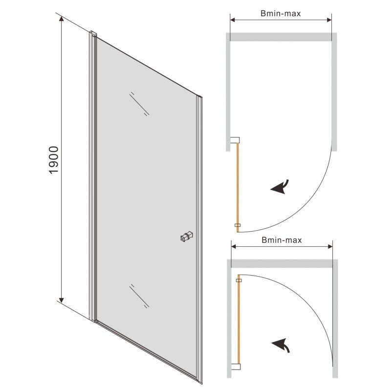 Dušo durys Mexen Pretoria black mat 70,80,90 cm kaina ir informacija | Dušo durys ir sienelės | pigu.lt