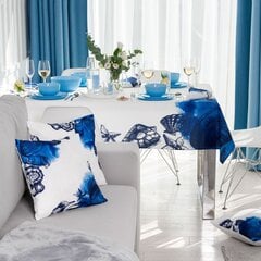 Dekoratyvinė staltiesė Ambition Blue Lagoon, balta - mėlyna, 130 x 160 cm kaina ir informacija | Staltiesės, servetėlės | pigu.lt