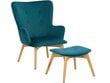Fotelis su pakoju Notio Living Newman, mėlynas kaina ir informacija | Svetainės foteliai | pigu.lt