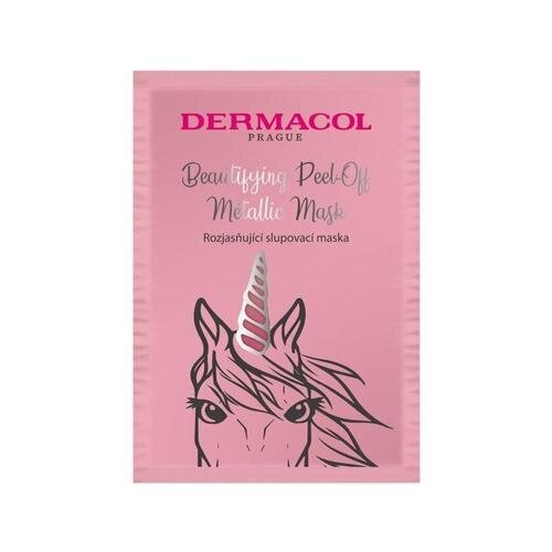 Veido kaukė Dermacol Beautifying Peel Off Metallic Mask Brightening Face Mask, 15 ml kaina ir informacija | Veido kaukės, paakių kaukės | pigu.lt