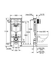 Grohe Rapid SL 3-in-1 pakabinamas potinkinio WC rėmo komplektas 38772001 kaina ir informacija | Klozetai | pigu.lt