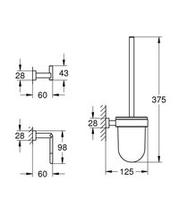 Grohe Essentials Cube vonios kambario aksesuarų rinkinys 40757001 kaina ir informacija | Vonios kambario aksesuarai | pigu.lt