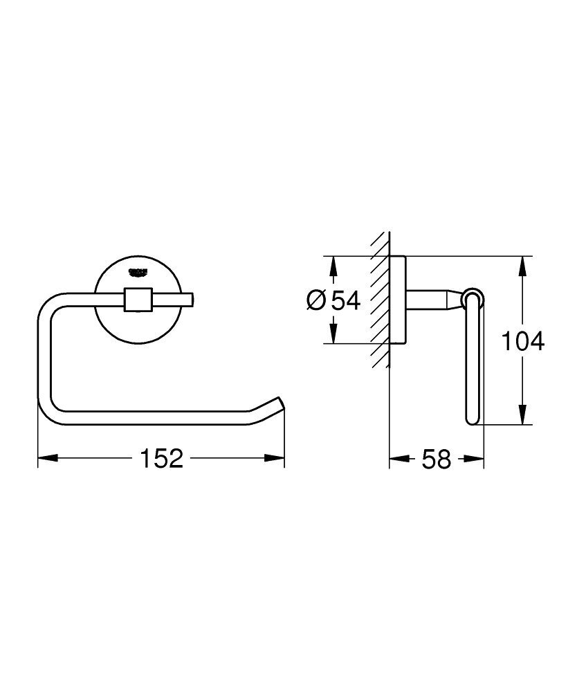 Grohe BauCosmopolitan tualetinio popieriaus laikiklis 40457001 kaina ir informacija | Vonios kambario aksesuarai | pigu.lt