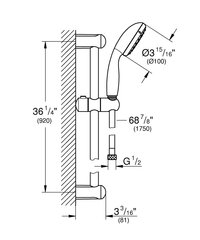 Grohe Tempesta 100 dušo komplektas 26163001 kaina ir informacija | Dušo komplektai ir panelės | pigu.lt