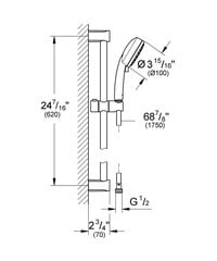 Grohe New Tempesta Cosmopolitan 100 душевой комплект с двумя разными потоками 2757820E цена и информация | Grohe Душевые кабины и оборудование | pigu.lt