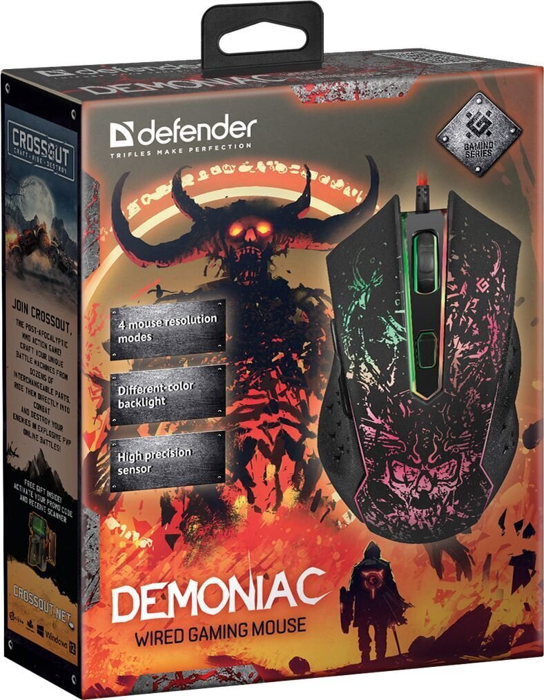 Defender GM-540L, juoda kaina ir informacija | Pelės | pigu.lt