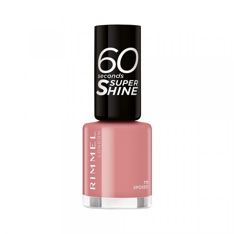 Nagų lakas Rimmel London 60 Seconds Super Shine 8 ml, 711 Xposed kaina ir informacija | Nagų lakai, stiprintojai | pigu.lt