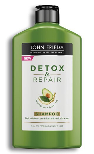 Valomasis ir gaivinamasis plaukų šampūnas John Frieda Detox & Repair 250 ml kaina ir informacija | Šampūnai | pigu.lt