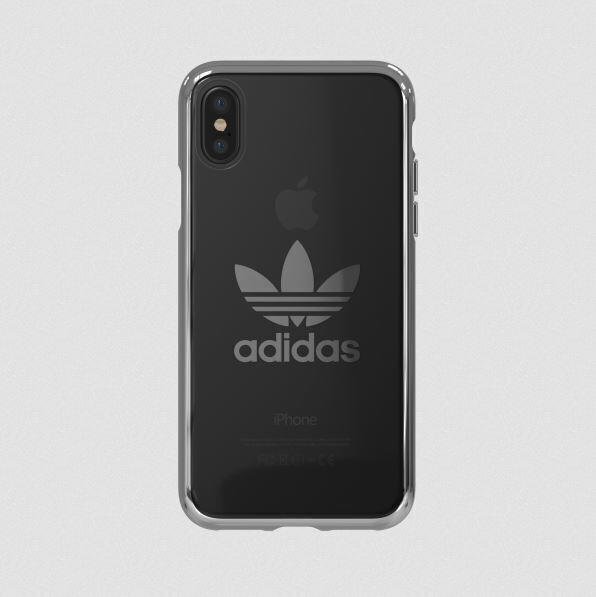 Adidas Nugarėlė telefonui Apple iPhone X / XS, Skaidri/Sidabrinė kaina ir informacija | Telefono dėklai | pigu.lt